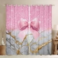 thumbnail image 1 of Castle Fairy Kawaii Ribbon Bow Girl Black Out Curtains,Abstract Marble Curtains Pack of 2 (42x63 Each),Dreamy Princess Glitter Bedroom Curtains,Super Cozy Room Decor, 1 of 6