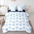 thumbnail image 1 of Castle Fairy Kawaii Ribbon Bowtie Bedding Comforter Set,Dreamy Bow Full Bedding Set, 1 of 8