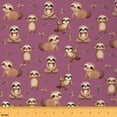 thumbnail image 1 of Castle Fairy Kawaii Sloth Fabric by the Yard 5 Yard,Jungle Animal Sewing Fabric,Tree Leaves Fabric for Sewing,Breathable Cartoon Home Decor, 1 of 6