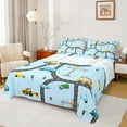 thumbnail image 1 of Castle Fairy Kawaii Tractor 3pcs Twin Sheet Sets,Cartoon Car Twin Fitted Sheet,Construction Vehicles Breathable Flat Sheet,Luxury Children Bedroom Decor, 1 of 7