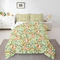 thumbnail image 1 of Castle Fairy Kawaii Wheat Rabbits Full Size Comforter Sets 3-Piece for Teenagers Boys Girls,Cartoon Floral Animal Bedding Comforter Set,Cute Botanical Flowers Lightweight Bedding Sets, 1 of 8