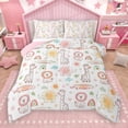thumbnail image 1 of Castle Fairy Kawaii Wildlife Elephant Lion 3-Piece Full Size Comforter Sets for Children Preppy Teens,Animal Giraffe Bedding Comforter Set,Cartoon Wildlife Lightweight Bedding Sets, 1 of 8
