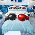thumbnail image 1 of Castle Fairy Kids Boxing Twin Comforter Sets,Sport Bedding Set,Black Red Bedding Set, 1 of 8
