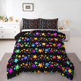 thumbnail image 1 of Castle Fairy Kids Boys Girls Kawaii Colorful Stars Print Full Size Comforter Sets 3-Piece,Cartoon Universe Galaxy Bedding Comforter Set,Cute Starry Sky Lightweight Bedding Sets, 1 of 8