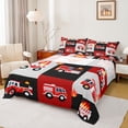 thumbnail image 1 of Castle Fairy Kids Boys Girls Kawaii Fire Truck Full Size Sheets,Geometric Plaid Bed Sheets, 1 of 7