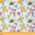 thumbnail image 1 of Castle Fairy Kids Cartoon Sea Turtle Fabric by the Yard 5 Yards, Colorful Sealife Sewing Fabric, Ocean Theme Room Decor Fabric by the Yard, Luxury Bedroom Decor, 1 of 6
