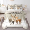 thumbnail image 1 of Castle Fairy Kids Children Cartoon Animal Deer Bedding Comforter Set 7-Piece,Winter Snowflakes King Bedding Sets,Happy Xmas Christmas Ultra Soft Bed Sheets,Super Cozy Room Decor,Reversible, 1 of 8