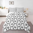 thumbnail image 1 of Castle Fairy Kids Children Cartoon Bowknot Full Size Comforter Sets 3-Piece,Grey Love Heart Print Bedding Comforter Set,Geometric Plaid Lightweight Bedding Sets,Microfiber Bedroom Decor,Reversible, 1 of 8