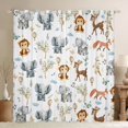 thumbnail image 1 of Castle Fairy Kids Children Cartoon Elephants Monkey Deer Fox Curtains Pack of 2 (42x84 Each),Kawaii Jungle Animal Curtains Blackout,Cute Wildlife Bedroom Curtains,Microfiber Bedroom Decor, 1 of 6