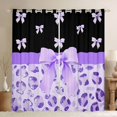 thumbnail image 1 of Castle Fairy Kids Children Cartoon Ribbon Bow-Tie Blackout Curtains Set of 2 (52x84 Each),Bling Purple Glitter Window Curtains,Animal Leopard Print Curtains and Drapes,Ultra Soft Home Decor, 1 of 6
