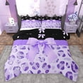 thumbnail image 1 of Castle Fairy Kids Children Cartoon Ribbon Bow-Tie Full Size Comforter Sets 3-Piece,Bling Purple Glitter Bedding Comforter Set,Animal Leopard Print Lightweight Bedding Sets,Ultra Soft Home Decor, 1 of 8