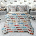 thumbnail image 1 of Castle Fairy Kids Children Colorful Car Bedding Comforter Set 7-Piece,Transportation Theme King Bedding Sets,Cartoon Truck Ultra Soft Bed Sheets,Microfiber Bedroom Decor,Reversible, 1 of 8