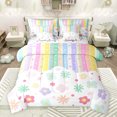 thumbnail image 1 of Castle Fairy Kids Children Colorful Groovy Flowers Twin Bedding Sets 7-Piece,Cartoon Geometric Stripes Bedding Comforter Set Microfiber,Pink Polka Dots Breathable Sheet Sets,Ultra Soft Home Decor, 1 of 8