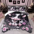 thumbnail image 1 of Castle Fairy Kids Children Kawaii Cow 3 Pieces Queen Comforter Set,Cute Farmhouse Animal Ultra Soft Bedding Sets,Chic Flowers Rose Bedding Comforter Set Breathable,Super Cozy Room Decor,Reversible, 1 of 8