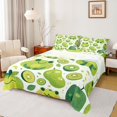 thumbnail image 1 of Castle Fairy Kids Children Kawaii Frog Twin Sheet Sets 3pcs,Green Fruit Kiwi Twin Fitted Sheet Microfiber,Cute Animal Breathable Flat Sheet,Breathable Home Decor, 1 of 7