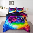 thumbnail image 1 of Castle Fairy Kids Children Ombre Gamer Twin Comforter Sets,Rainbow Gradient Bedding Set, 1 of 8