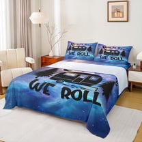 Castle Fairy Kids Children RV Car Twin Sheet Sets 3pcs,Happy Camping Adventure Twin Fitted Sheet Microfiber,Universe Galaxy Breathable Flat Sheet,Luxury Bedroom Decor