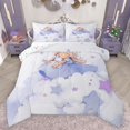 thumbnail image 1 of Castle Fairy Kids Children Teens Dreamy Princess Bedding Comforter Set 2pcs,Cute Stars Print Twin Comforter Sets Microfiber,Cartoon Animal Rabbit Breathable Bedding Set,Breathable Home Decor, 1 of 8