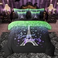 thumbnail image 1 of Castle Fairy Kids Children Teens Paris Eiffel Tower Bedding Comforter Set 7-Piece,Bling Stars Glitter King Bedding Sets,Abstract Gradient Ombre Ultra Soft Bed Sheets,Luxury Bedroom Decor,Reversible, 1 of 8