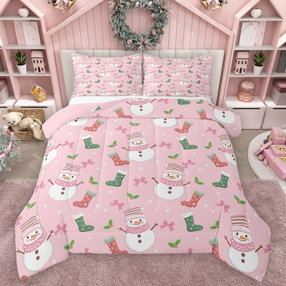 Castle Fairy Twin 2-Piece Classic Christmas Snowman Comforter Set