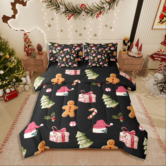 Castle Fairy 2-Piece Twin Size Comforter Set - Classic Santa Christmas Print