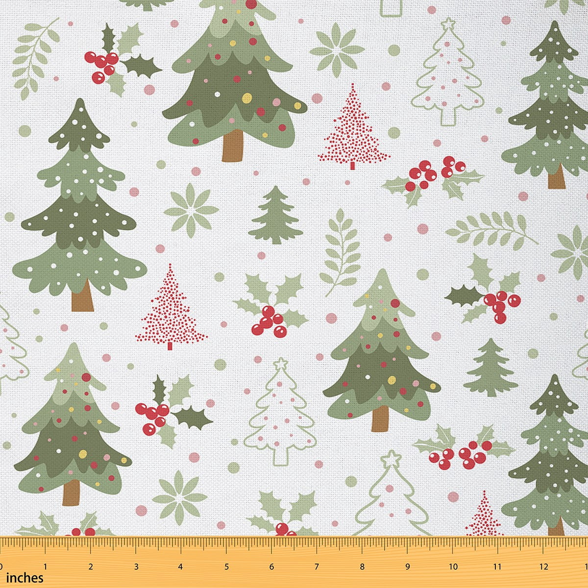 Castle Fairy Kids Festival Xmas Fabric by the Yard 1 Yard,Christmas Tree Home Decor Fabric by the Yard,Botanical Plants Berry Room Decor Fabric by the Yard,Breathable Home Decor