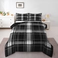 thumbnail image 1 of Castle Fairy Kids Geometric Grid Twin Comforter Sets,Mid Century Stripes Plaid Bedding Set, 1 of 8