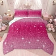 thumbnail image 1 of Castle Fairy Kids Glitter Print Twin Comforter Sets,Abstract Gradient Bedding Set, 1 of 8