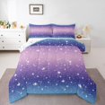 thumbnail image 1 of Castle Fairy Kids Glitter Print Twin Comforter Sets,Abstract Gradient Bedding Set, 1 of 8