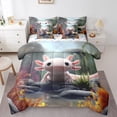 thumbnail image 1 of Castle Fairy Kids Kawaii Axolotl Bedding Comforter Set,Sea Salamander Queen Bedding Sets, 1 of 8