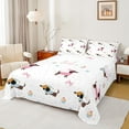 thumbnail image 1 of Castle Fairy Kids Kawaii Dachshund 3pcs Twin Sheet Sets,Pink Bowknot Twin Fitted Sheet,Polka Dots Breathable Flat Sheet,Lightweight Room Decor, 1 of 7