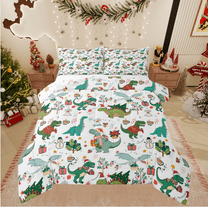 Castle Fairy Kids Kawaii Dinosaur 2pcs Bedding Comforter Set,Christmas Snowman Twin Comforter Sets,Festival Xmas Breathable Bedding Set,Lightweight Room Decor