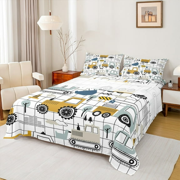 Castle Fairy 4-Piece King Tractor Sheet Set - Equipment Car
