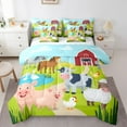 thumbnail image 1 of Castle Fairy Kids Pig Sheep Cow 7-Piece Bedding Comforter Set,Farmhouse Animal King Bedding Sets,Rustic Cabin Ultra Soft Bed Sheets,Microfiber Bedroom Decor, 1 of 8