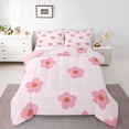 thumbnail image 1 of Castle Fairy Kids Pink Flower Queen Comforter Set,Cartoon Floral Bedding Comforter Set, 1 of 8