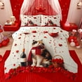 thumbnail image 1 of Castle Fairy Kids Teenagers Happy Valentine's Day Bedding Comforter Set 2pcs,Kawaii Animal Cat Twin Comforter Sets Microfiber,Romantic Floral Rose Love Heart Breathable Bedding Set, 1 of 8