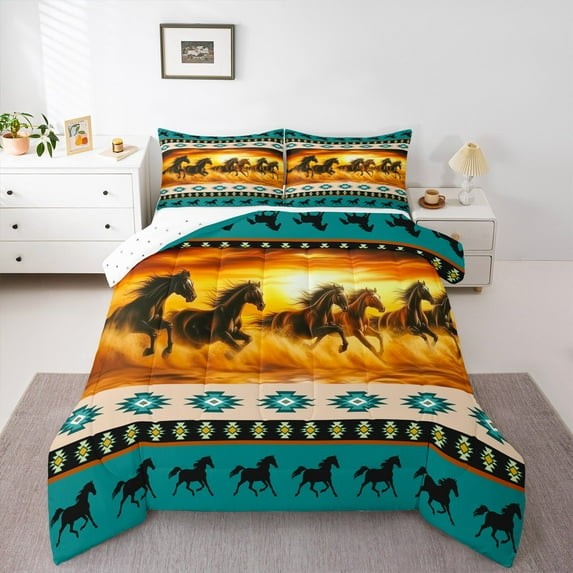 Castle Fairy Kids Teenagers Horse Race Full Size Comforter Sets,Farm Animal Bedding Sets