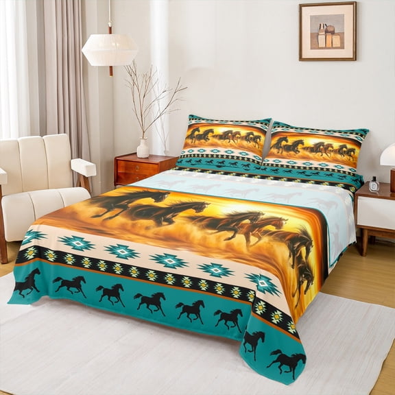 Castle Fairy Kids Teenagers Horse Race Full Size Sheets,Farm Animal Bed Sheets