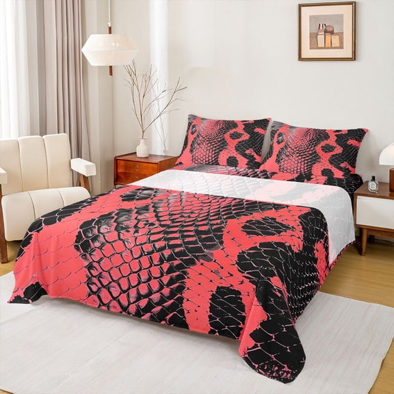Castle Fairy Kids Teenagers Snake Print Bed Sheets, Gothic Animal Print King Sheets