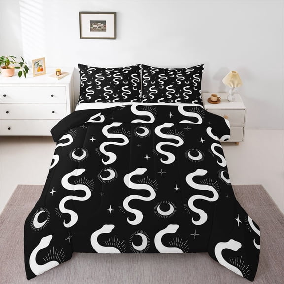 Castle Fairy Kids Teens Abstract Snake Full Size Comforter Sets,Starry Sky Bedding Sets