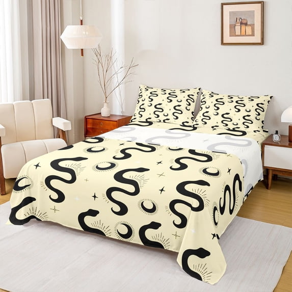 Castle Fairy Kids Teens Abstract Snake Twin Sheet Sets,Starry Sky Bedding