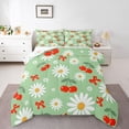 thumbnail image 1 of Castle Fairy Kids Teens Adults Cartoon Bowknot Cherry 3 Pieces Queen Comforter Set,Spring Garden Ultra Soft Bedding Sets,Chic Floral Flowers Daisy Bedding Comforter Set Breathable, 1 of 8