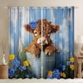 thumbnail image 1 of Castle Fairy Kids Teens Adults Highland Cow Black Out Curtains,Chic Floral Flowers Curtains Pack of 2 (42x63 Each),Rustic Vintage Farmhouse Animal Bedroom Curtains,Lightweight Room Decor, 1 of 6