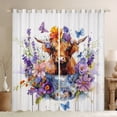 thumbnail image 1 of Castle Fairy Kids Teens Adults Highland Cow Blackout Curtains Set of 2 (52x84 Each),Chic Floral Flowers Butterfly Window Curtains,Rustic Farmhouse Animal Curtains and Drapes,Lightweight Room Decor, 1 of 6