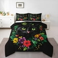 thumbnail image 1 of Castle Fairy Kids Teens Adults Kawaii Black Cat Bedding Comforter Set 2pcs,Chic Floral Flowers Twin Comforter Sets Microfiber,Vintage Aesthetics Breathable Bedding Set,Ultra Soft Home Decor, 1 of 8