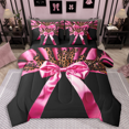 thumbnail image 1 of Castle Fairy Kids Teens Adults Kawaii Ribbon Bow Bedding Comforter Set 7-Piece,Animal Leopard Print King Bedding Sets,Dreamy Ribbon Bow-Tie Ultra Soft Bed Sheets,Luxury Bedroom Decor,Reversible, 1 of 8