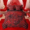 thumbnail image 1 of Castle Fairy Kids Teens Adults Valentine's Day Floral Rose Bedding Comforter Set 7pcs,Romantic Lover Couple Queen Bedding Sets Super Cozy,Abstract Geometric Stripes Queen Sheet Sets, 1 of 8