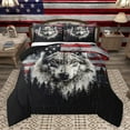 thumbnail image 1 of Castle Fairy Kids Teens Adults Wildlife Wolf Full Size Comforter Sets 3-Piece,Vintage USA Flag Bedding Comforter Set,Jungle Animal Lightweight Bedding Sets,Microfiber Bedroom Decor,Reversible, 1 of 8
