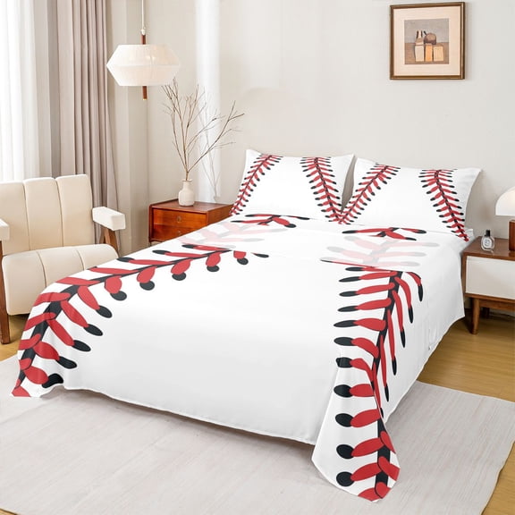 Castle Fairy Kids Teens Baseball Gamer Twin Sheet Sets,Sport Bedding