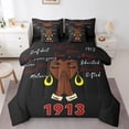 thumbnail image 1 of Castle Fairy Kids Teens Black Girl Bedding Comforter Set,Old Fashion King Bedding Sets, 1 of 8